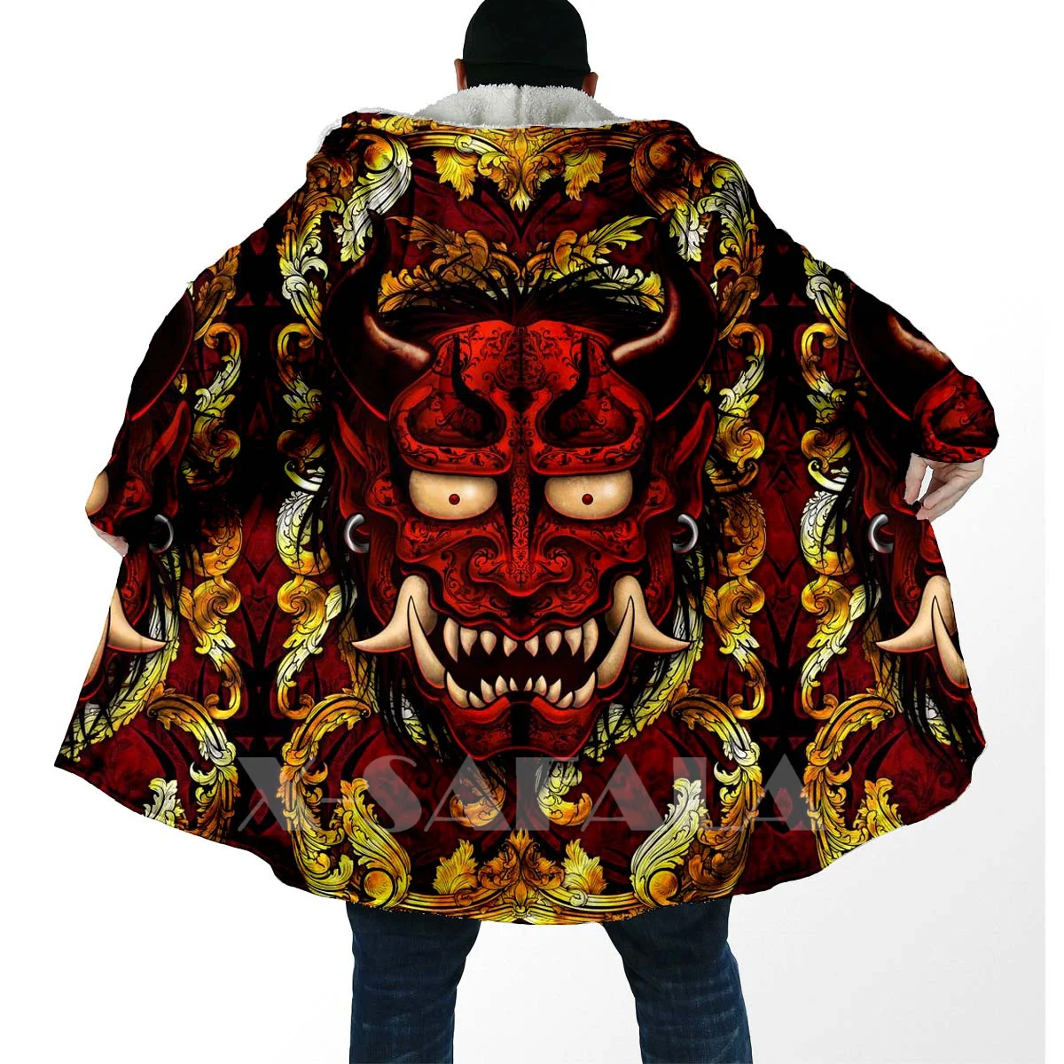 Thick Warm Hooded Cloak for Women Men Samurai Mask Tattoo Ninja Overcoat Coat Windproof Fleece Cape Robe Hooded Blanket-9
Thick Warm Hooded Cloak for Women Men Samurai Mask Tattoo Ninja Overcoat Coat Windproof Fleece Cape Robe Hooded Blanket-9