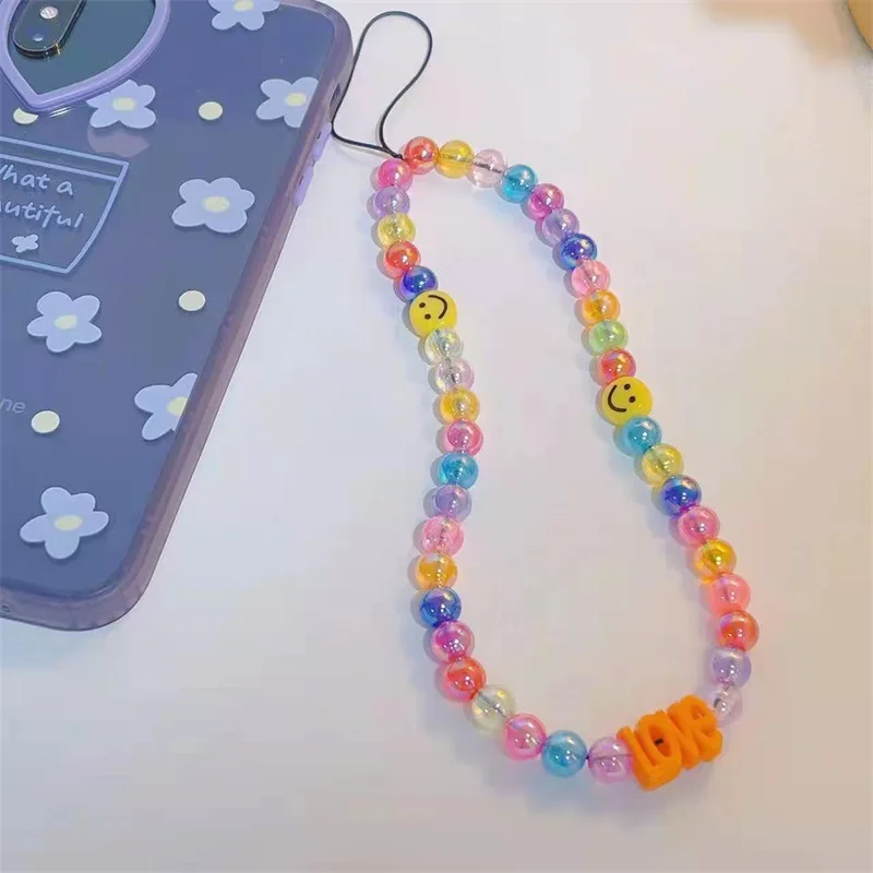 Fashion And Simple Color Transparent Resin Round Beads Yellow Smiley Face LOVE Letter Mobile Phone Lanyard Chain Women's Jewelry
Fashion And Simple Color Transparent Resin Round Beads Yellow Smiley Face LOVE Letter Mobile Phone Lanyard Chain Women's Jewelry