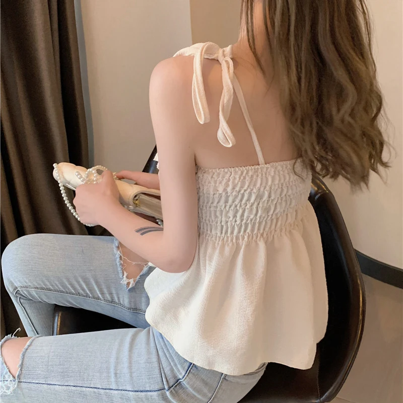 Summer Women's Pleated Top Corset Sweet Purple Crop Top Sexy Backless Sleeveless Female T-shirt Vest Bow Lace-up Camisole Korean
Summer Women's Pleated Top Corset Sweet Purple Crop Top Sexy Backless Sleeveless Female T-shirt Vest Bow Lace-up Camisole Korean
