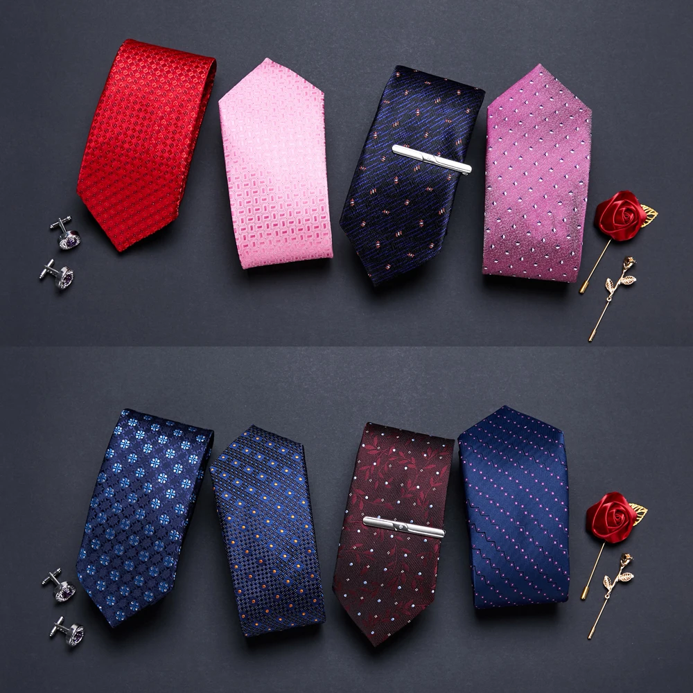 Newest design Factory Sale Luxurious 7.5 cm Silk Necktie Striped Shirt Accessories Dark Red Man's New Year's Day 
Newest design Factory Sale Luxurious 7.5 cm Silk Necktie Striped Shirt Accessories Dark Red Man's New Year's Day