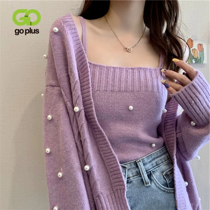 GOPLUS Knit Cardigan Y2k Sweater Women Long Sleeve Tops Two Pieces Pearl Knitted Sweaters Pull Femme Strickjacke Damen C11238
GOPLUS Knit Cardigan Y2k Sweater Women Long Sleeve Tops Two Pieces Pearl Knitted Sweaters Pull Femme Strickjacke Damen C11238