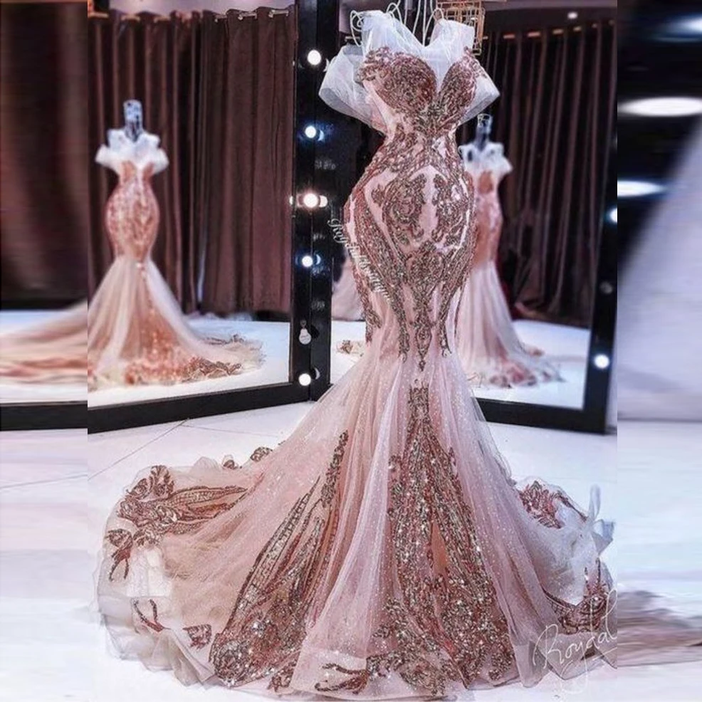 Chic Beads Evening Dresses abiye robe de soirée de mariage Royal Vintage Mermaid Evening Party Dress Crystal Customized
Chic Beads Evening Dresses abiye robe de soirée de mariage Royal Vintage Mermaid Evening Party Dress Crystal Customized