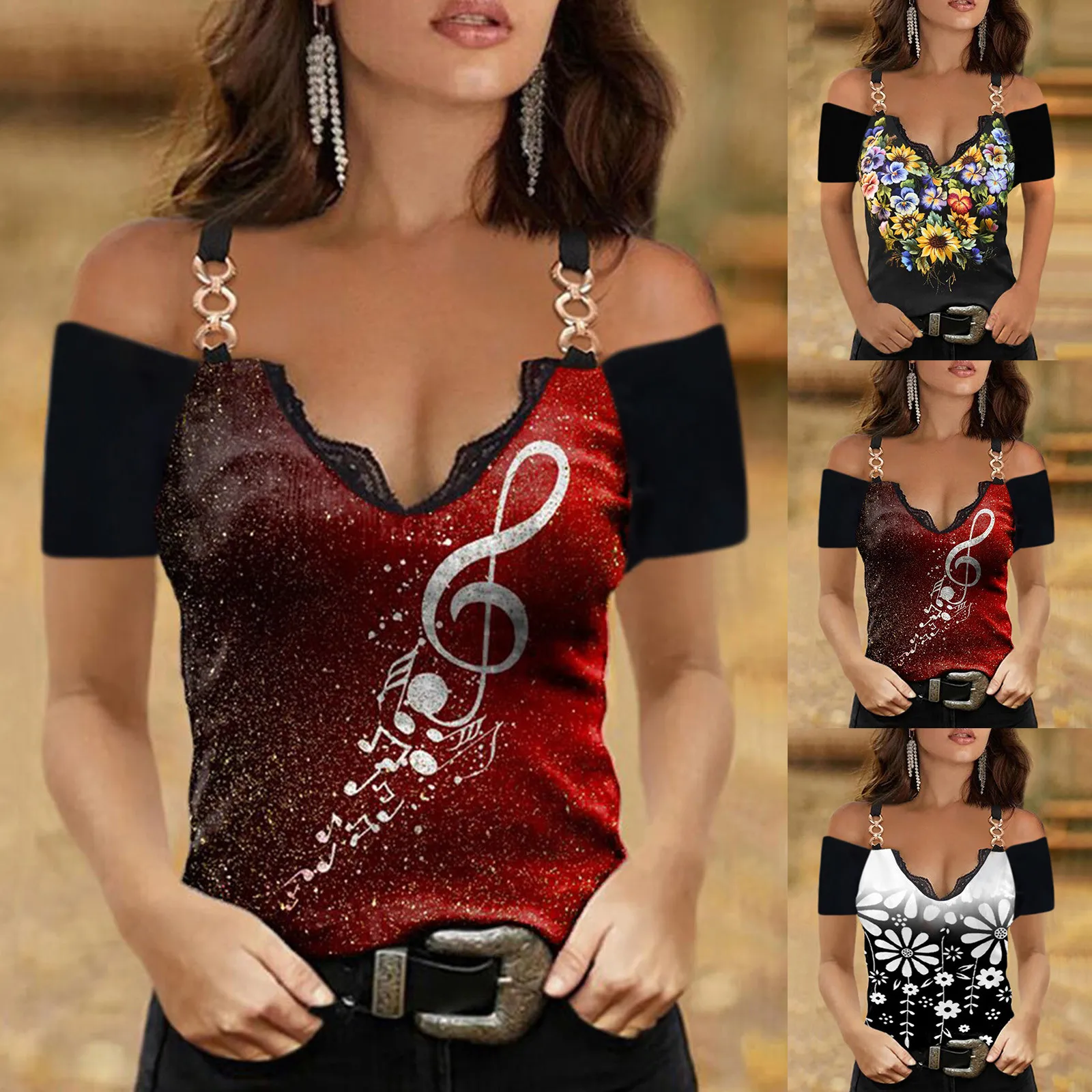 Butterfly Print T-shirt Women Summer V-neck Harajuku Rose Print T-shirts Short Sleeves Lace Cami Top Shirts For Women Блузки
Butterfly Print T-shirt Women Summer V-neck Harajuku Rose Print T-shirts Short Sleeves Lace Cami Top Shirts For Women Блузки