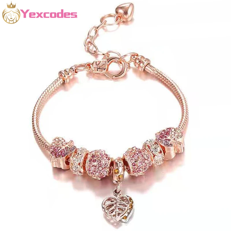 Yexcodes Love Extension Chain Fashion Rose Gold Beads Color Faceted Rhinestone Bracelets&Bangles Female Charm Party Jewelry Gift
Yexcodes Love Extension Chain Fashion Rose Gold Beads Color Faceted Rhinestone Bracelets&Bangles Female Charm Party Jewelry Gift