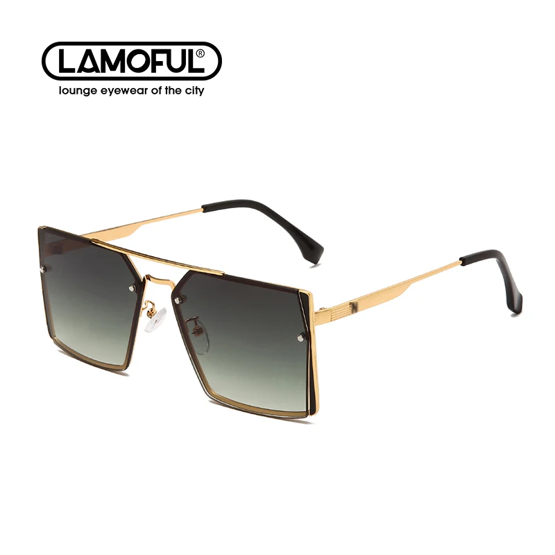 

LAMOFUL Brand Men's 2021 New Tide Big Face Slim Ins Big Glasses Online Celebrity Fashion Sunglasses UV400 Protection 0233