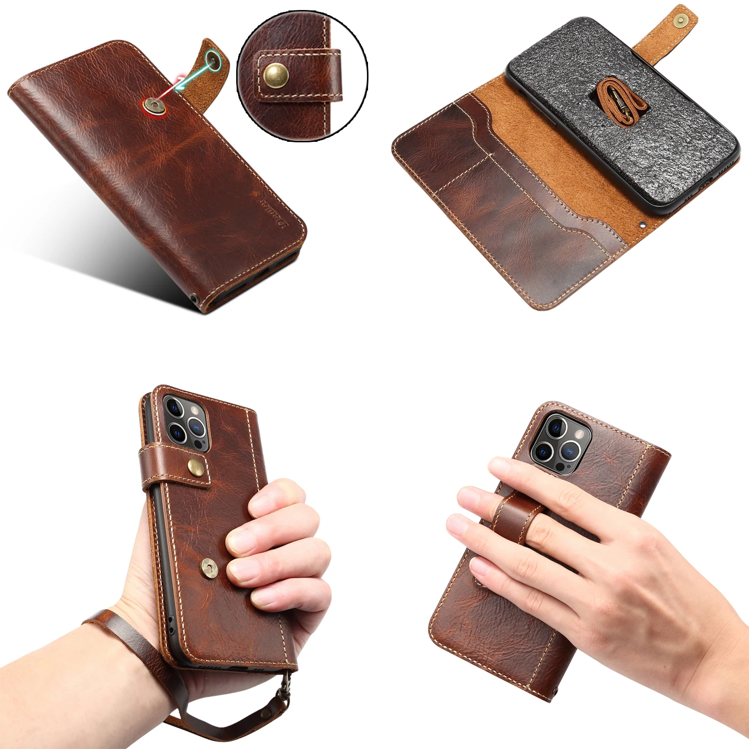 Genuine Leather DK Magnetic Deduction Phone Wallet Flip Case w/ Hand Strap for Samsung Galaxy S10 Note 10 S20 Plus Note 20 Ultra
Genuine Leather DK Magnetic Deduction Phone Wallet Flip Case w/ Hand Strap for Samsung Galaxy S10 Note 10 S20 Plus Note 20 Ultra