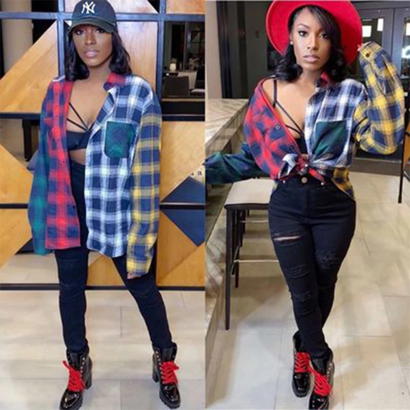 Patchwork Plaid Long Sleeve Shirts Autumn Women Irregular loose Oversized Size Sexy Cardigans Blouse Ladies Casual Tops Clothes
Patchwork Plaid Long Sleeve Shirts Autumn Women Irregular loose Oversized Size Sexy Cardigans Blouse Ladies Casual Tops Clothes