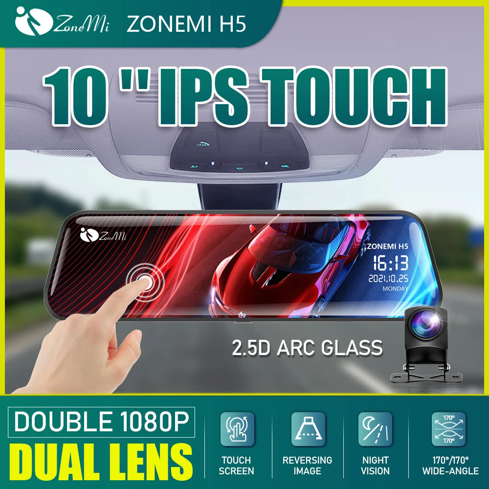 10 inch Mirror Dash Cam for Car DVR Double 1080P Camera Dual Lens Night Vision touch Ips Screen G-sensor Reversing Image
10 inch Mirror Dash Cam for Car DVR Double 1080P Camera Dual Lens Night Vision touch Ips Screen G-sensor Reversing Image