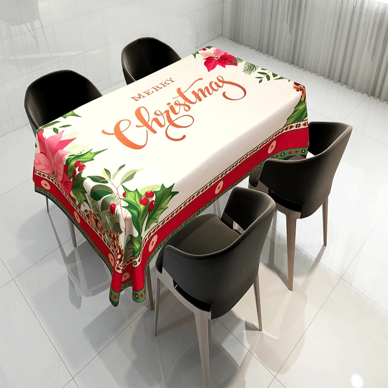 

Tecido de natal à prova dwaterproof água e antifouling impressão criativa toalha de mesa estilo europeu natal toalha de mesa