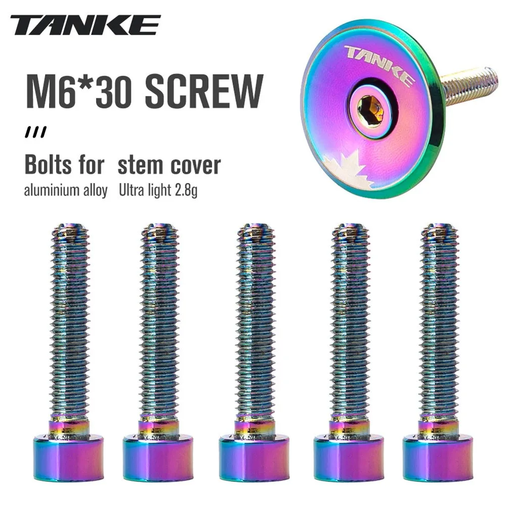 Mountain Bike Headset Bolt M6x30 TANKE Road Bicycle Stem Top Cap Screw Colorful Screw Fork Head Tube Outdoor Cycling Accessories
Mountain Bike Headset Bolt M6x30 TANKE Road Bicycle Stem Top Cap Screw Colorful Screw Fork Head Tube Outdoor Cycling Accessories