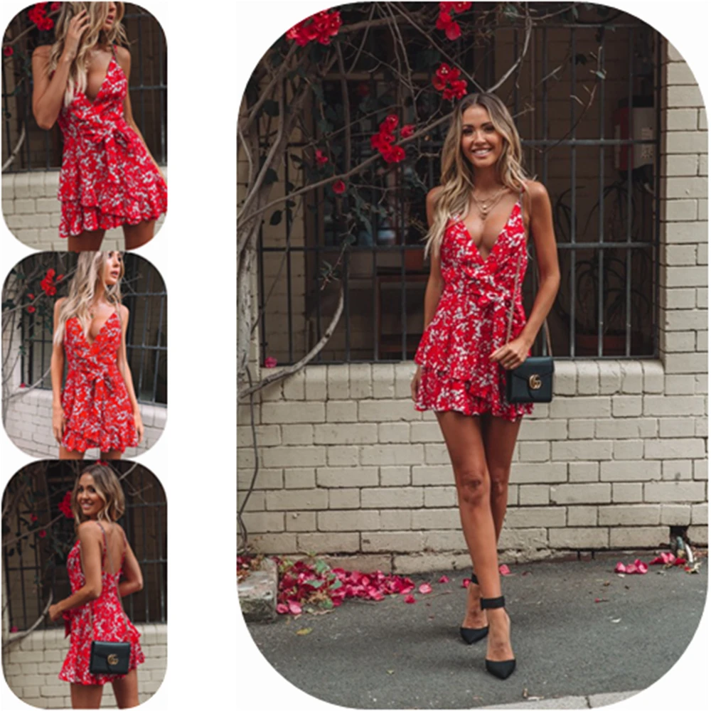 Women Dress 2020 Summer Floral Printing Mini Dresses V-Neck Dresses Sling Sleeveless Bohemia Female Dresses
Women Dress 2020 Summer Floral Printing Mini Dresses V-Neck Dresses Sling Sleeveless Bohemia Female Dresses