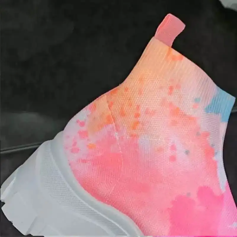 New Women Boots Tie-dye High Top Women Casual Sneakers Breathable Stretch Colorful Women's thick Bottom Sports Running Shoes 
New Women Boots Tie-dye High Top Women Casual Sneakers Breathable Stretch Colorful Women's thick Bottom Sports Running Shoes