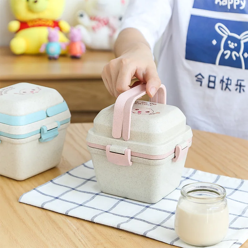 Degradable Wheat Straw Korean Student Office Worker Sealed Bento Box with Cover Double Square Lunch Box
Degradable Wheat Straw Korean Student Office Worker Sealed Bento Box with Cover Double Square Lunch Box