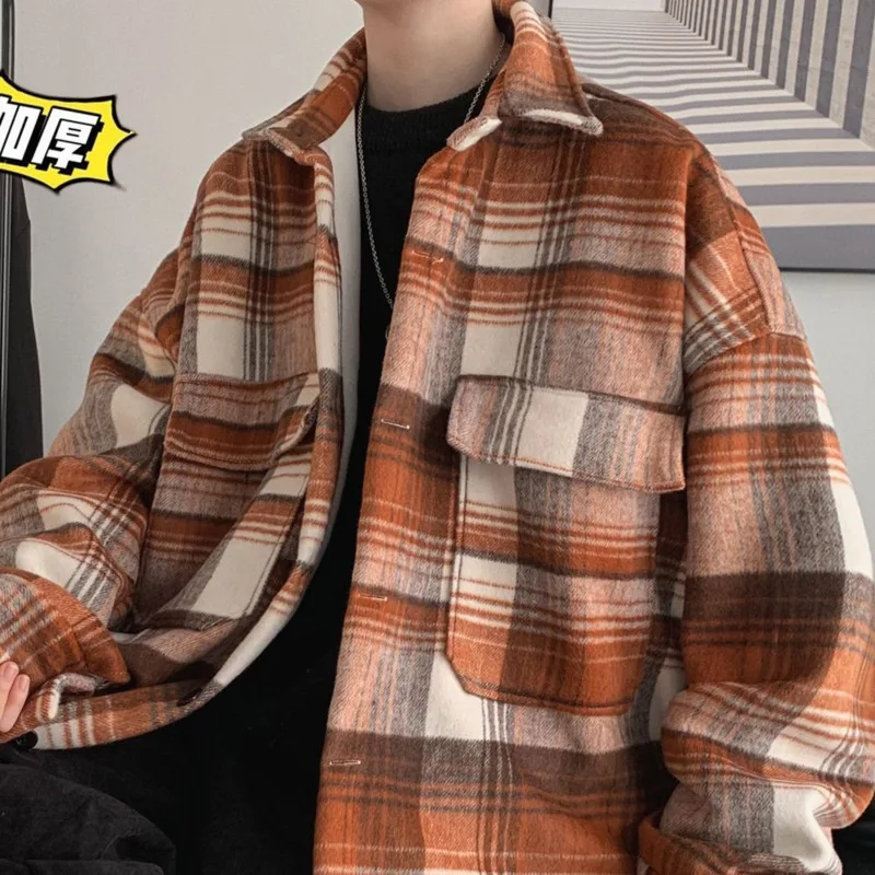 Korean Plaid Coat Men Warmth Fashion Retro Casual Oversize Woolen Coat Men Streetwear Korean Short Woolen Coat Mens Overcoat
Korean Plaid Coat Men Warmth Fashion Retro Casual Oversize Woolen Coat Men Streetwear Korean Short Woolen Coat Mens Overcoat