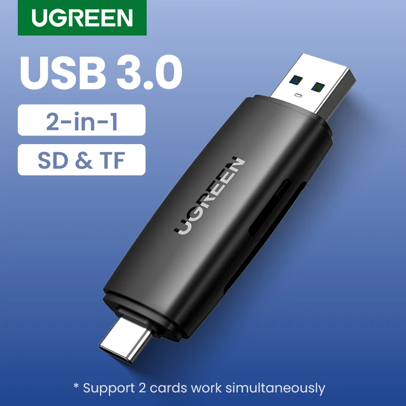 UGREEN USB кардридер 2in 1 Тип C USB 3,0 для SD Micro SD TF адаптер для ноутбука телефона OTG кардридер смарт-памяти SD кардридер
UGREEN USB кардридер 2in 1 Тип C USB 3,0 для SD Micro SD TF адаптер для ноутбука телефона OTG кардридер смарт-памяти SD кардридер