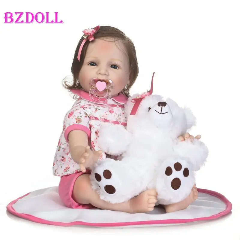 Фото BZDOLL 55 см мягкие силиконовые куклы Reborn Babies тканевые игрушки для тела 22