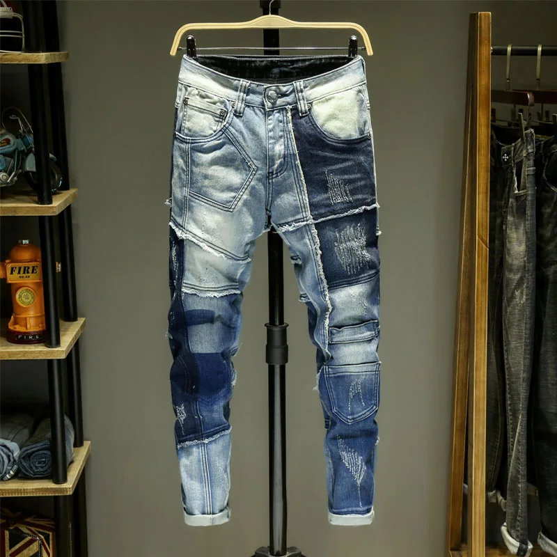 Men Jeans Splice Jean Skinny Denim Ripped Heren Biker Stretch Pants Slim Fit Trousers Warm Pantalon Luxe
Men Jeans Splice Jean Skinny Denim Ripped Heren Biker Stretch Pants Slim Fit Trousers Warm Pantalon Luxe