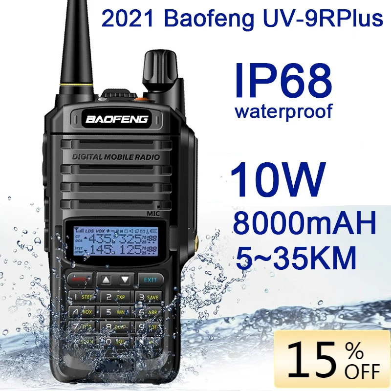 2021Nieuwe Baofeng UV-9RPlus 10W IP68 Walkie Talkie Waterdichte Dual Band Portable Cb Jacht Ham Radio UV9RPlus U/vhf Transceiver
2021Nieuwe Baofeng UV-9RPlus 10W IP68 Walkie Talkie Waterdichte Dual Band Portable Cb Jacht Ham Radio UV9RPlus U/vhf Transceiver