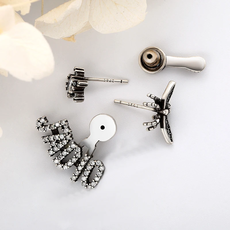 Trend 925 silver needle asymmetrical star set bee earrings rhodium-plated retro zircon lady earrings33
Trend 925 silver needle asymmetrical star set bee earrings rhodium-plated retro zircon lady earrings33