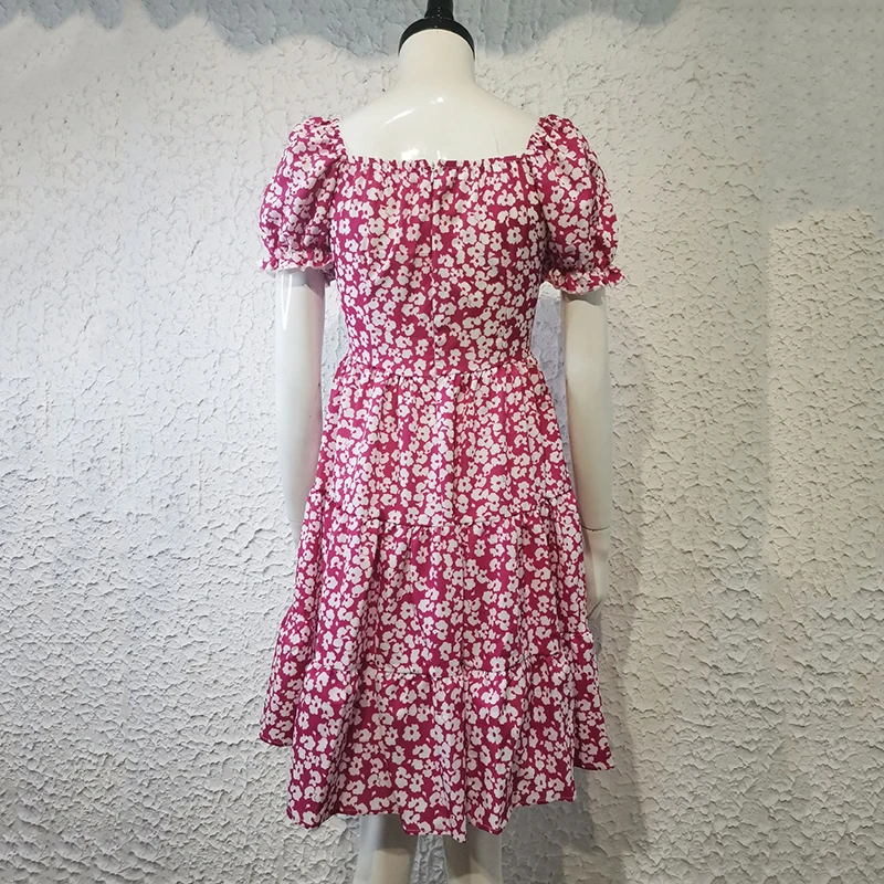 Summer Women Print Floral Dresses Square Collar Casual Beach Mini Dress Female A-Line Short Puff Sleeve Holiday Vestidos 2021
Summer Women Print Floral Dresses Square Collar Casual Beach Mini Dress Female A-Line Short Puff Sleeve Holiday Vestidos 2021