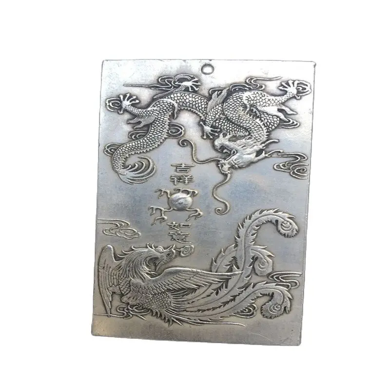 Miscellaneous antiques Yaopai copper Yaopai auspicious dragon and Phoenix 
Miscellaneous antiques Yaopai copper Yaopai auspicious dragon and Phoenix