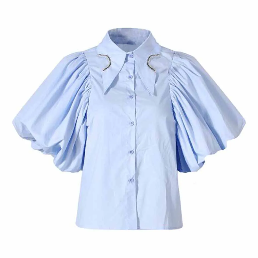 Women Vintage Sweet Diamonds Turn Down Collar Pleated Lantern Sleeve Shirts Female Elegant Side Split Party Blouses Tops Clothes
Women Vintage Sweet Diamonds Turn Down Collar Pleated Lantern Sleeve Shirts Female Elegant Side Split Party Blouses Tops Clothes