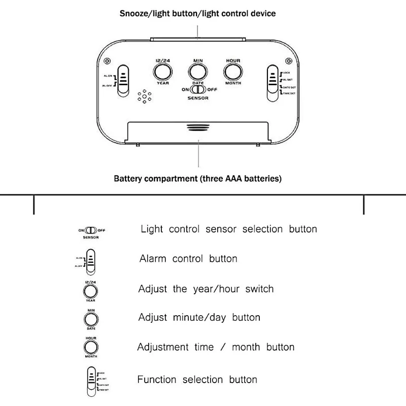 Digital Alarm Clock,LED Display Clocks Snooze Activated Night Light with Date Calendar Temperature for Bedroom Home Office
Digital Alarm Clock,LED Display Clocks Snooze Activated Night Light with Date Calendar Temperature for Bedroom Home Office