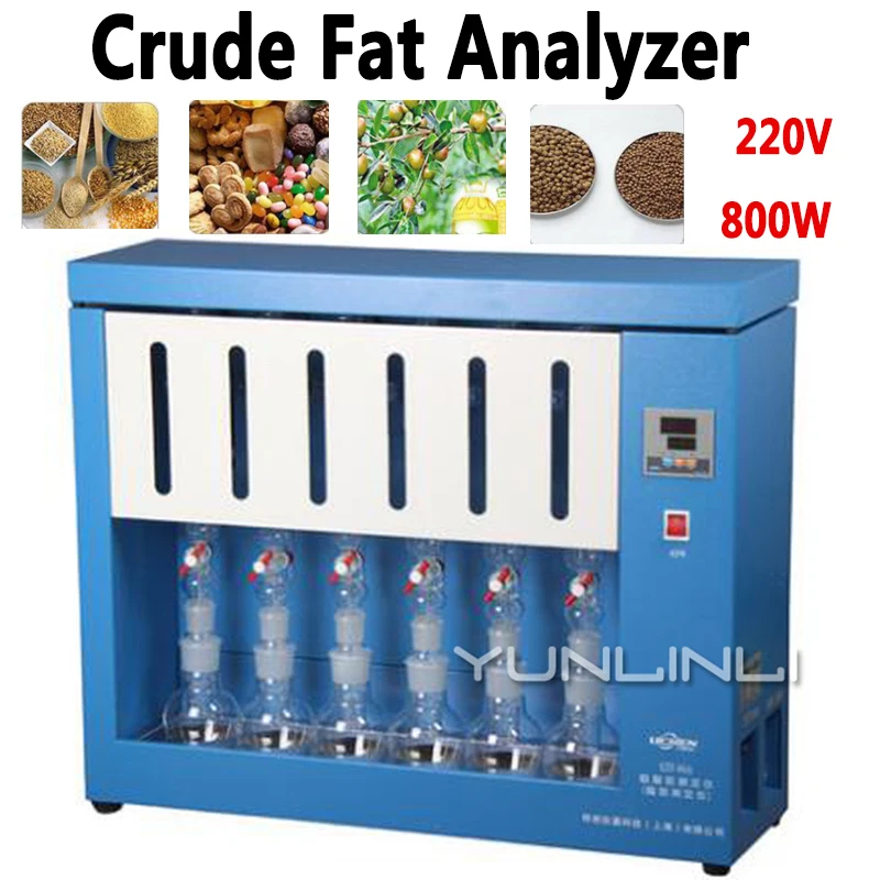220V 800W Crude Fat Determination Grain/Oil/Feed Detector Soxhlet Extraction Principle Digital Fat Measuring Equipment SZF-06A
220V 800W Crude Fat Determination Grain/Oil/Feed Detector Soxhlet Extraction Principle Digital Fat Measuring Equipment SZF-06A