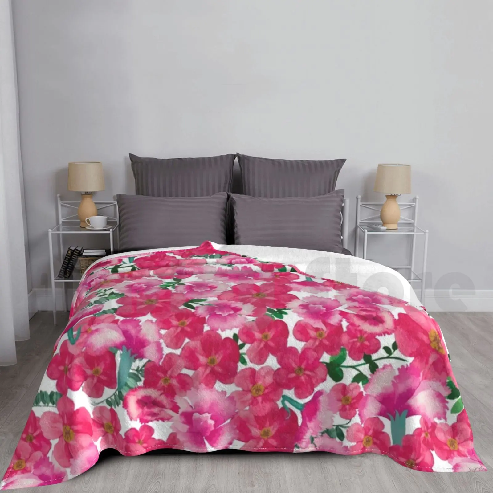 Модное яркое цветочное одеяло Rose Dianthus на заказ яркие цветочные растительные розы