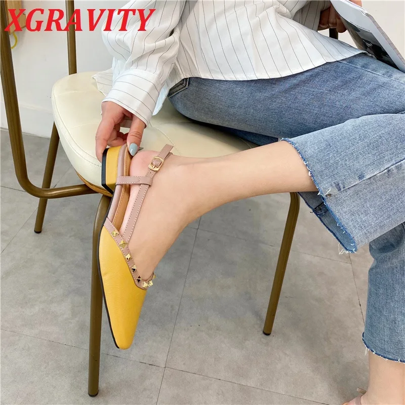 XGRAVITY New Flat Shoes Fashion Summer Shoes Square Toe Casual Flats Buckle Women Footwear Rivets Comfortable Flat Sandals Hot
XGRAVITY New Flat Shoes Fashion Summer Shoes Square Toe Casual Flats Buckle Women Footwear Rivets Comfortable Flat Sandals Hot
