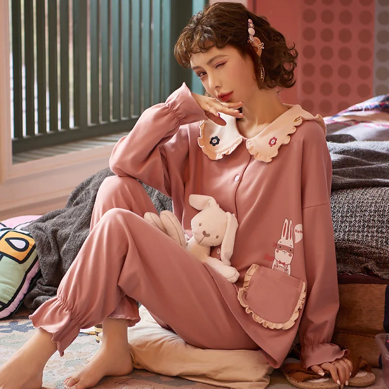 Fast Shipping Cotton Women's Pajamas Set Autumn Winter Pyjamas Cartoon Sleepwear Sexy Home Clothes For Women Lingerie
Fast Shipping Cotton Women's Pajamas Set Autumn Winter Pyjamas Cartoon Sleepwear Sexy Home Clothes For Women Lingerie