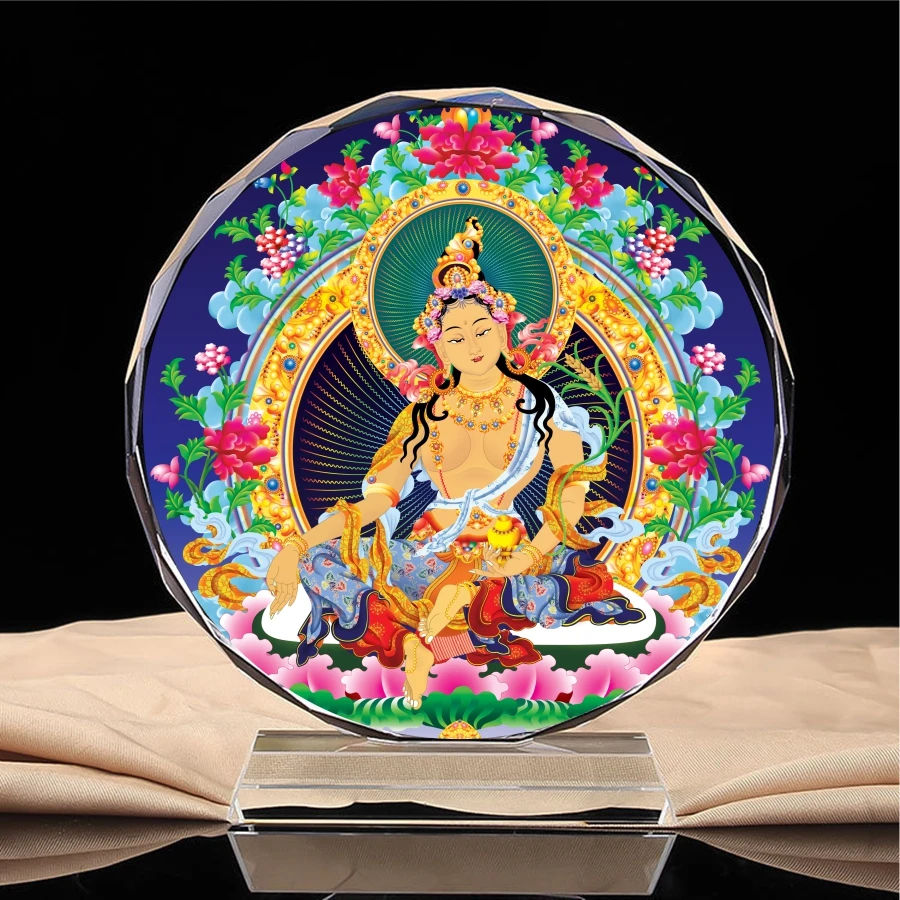 Tantric wealth Buddha mother, treasure continued Tianmu Thangka portrait, home worship, crystal ornaments, crafts, decorations 
Tantric wealth Buddha mother, treasure continued Tianmu Thangka portrait, home worship, crystal ornaments, crafts, decorations