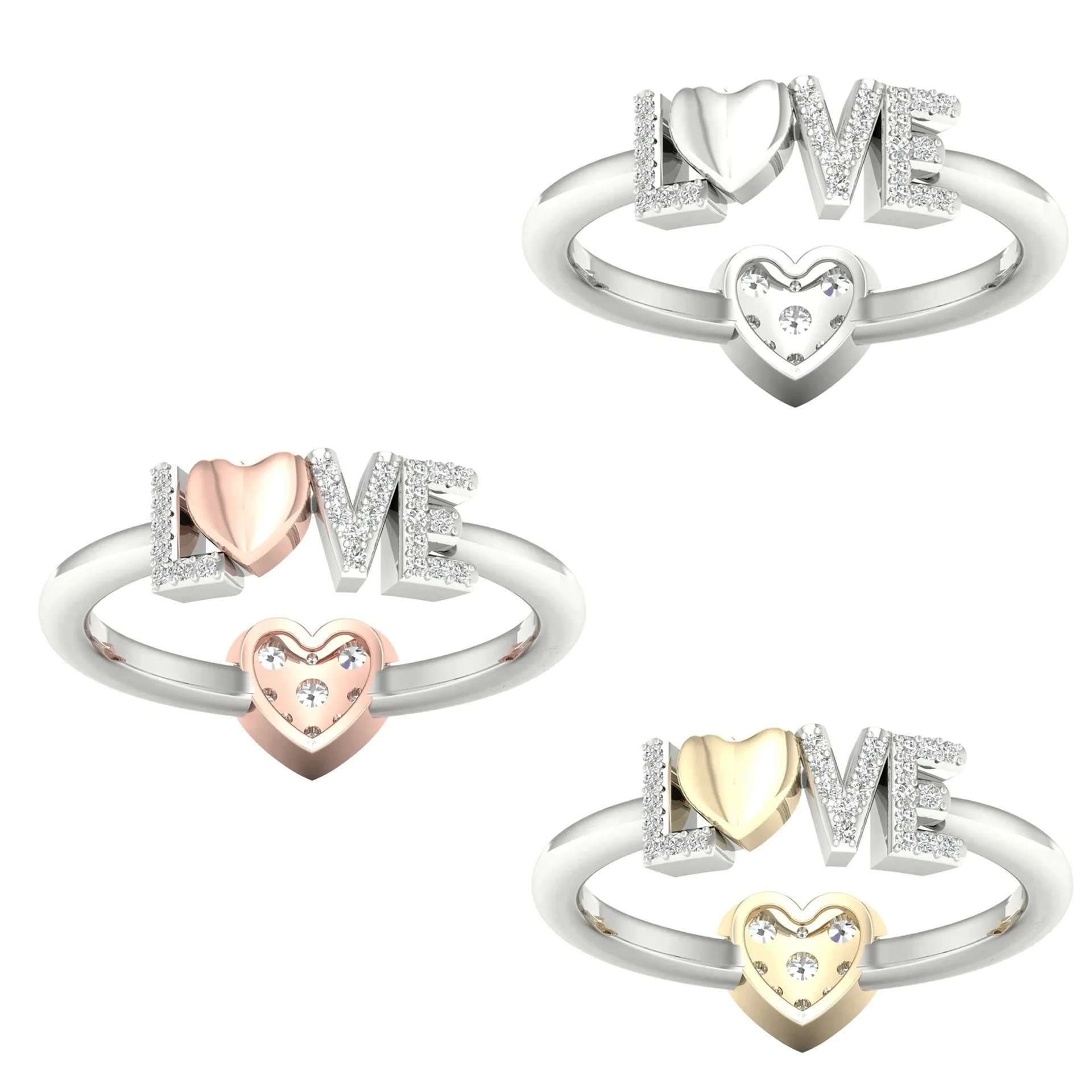 Fashion New Letter Diamond Heart Shaped Silver Gold Ring Set for Couples Women Men Wedding Birthday LoveGift Anillos Cute
Fashion New Letter Diamond Heart Shaped Silver Gold Ring Set for Couples Women Men Wedding Birthday LoveGift Anillos Cute