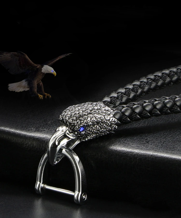 Creative Animal Eagle Head Key Chain Men Luxury Car Keychain High-End Braided Leather Cord Horseshoe Buckle Key Ring Wholesale
Creative Animal Eagle Head Key Chain Men Luxury Car Keychain High-End Braided Leather Cord Horseshoe Buckle Key Ring Wholesale