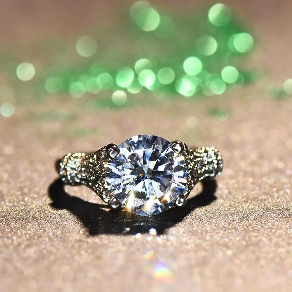 Vintage Female Round Crystal Big Ring Rose Gold Silver Color Wedding Rings For Women Charm Bride Flower Zircon Engagement Ring
Vintage Female Round Crystal Big Ring Rose Gold Silver Color Wedding Rings For Women Charm Bride Flower Zircon Engagement Ring