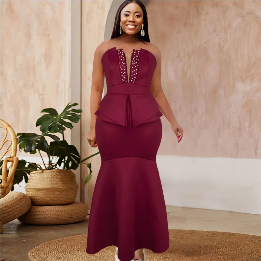 Yeinchy African women Sexy high waist ruffle mesh maxi dress beads long party dress fe3006
Yeinchy African women Sexy high waist ruffle mesh maxi dress beads long party dress fe3006
