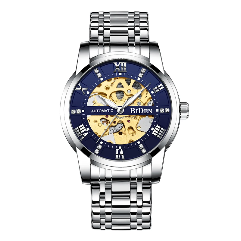 BIDEN Men's Watch Automatic Mechanical Watch Waterproof Skeleton Dial Pointer Luminous Stainless Steel Watch
BIDEN Men's Watch Automatic Mechanical Watch Waterproof Skeleton Dial Pointer Luminous Stainless Steel Watch