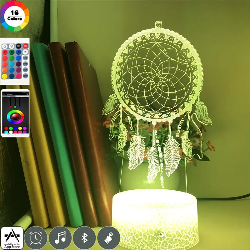 Dreamcatcher Decoration 7 Colors Night Light Home Party Atmosphere Children Holiday Festival Gift Toy Led Clock Base Table Lamp
Dreamcatcher Decoration 7 Colors Night Light Home Party Atmosphere Children Holiday Festival Gift Toy Led Clock Base Table Lamp