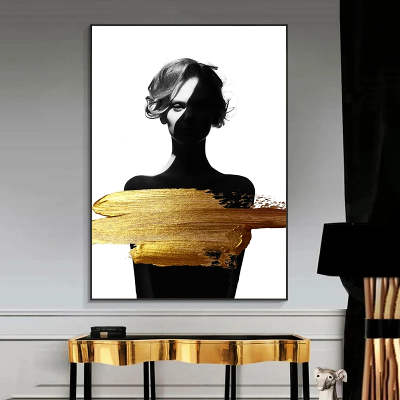 Black Woman Home Decor Golden Wall Art Canvas Painting Nordic Posters and Prints Wall Pictures for Living Bedroom Decoration
Black Woman Home Decor Golden Wall Art Canvas Painting Nordic Posters and Prints Wall Pictures for Living Bedroom Decoration