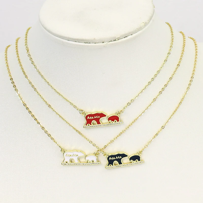 10 шт. эмалевое ожерелье с подвеской в виде мамы, золото 18 карат, бриллиантовое ювелирное ожерелье 7643 
10 шт. эмалевое ожерелье с подвеской в виде мамы, золото 18 карат, бриллиантовое ювелирное ожерелье 7643