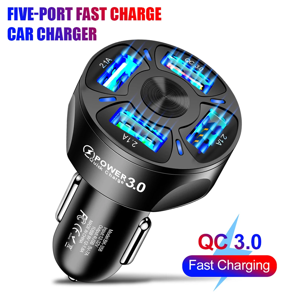 QC 3.0 Universal Car Charger 3.1 A Lighter Charger Adapter Fast Charging 3 4 5 USB Ports with LED Indicator Light Car Acccessory
QC 3.0 Universal Car Charger 3.1 A Lighter Charger Adapter Fast Charging 3 4 5 USB Ports with LED Indicator Light Car Acccessory