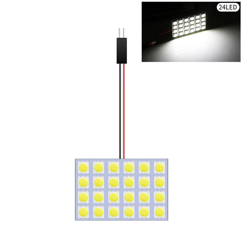 100pcs Best Price White 24 LED 5050 SMD Car Auto Interior Reading Door Lights Panel Lamp Bulb T10 BA9S Dome Festoon 3 Adapters - купить по