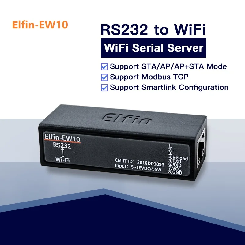 HF Elfin EW10 последовательный порт RJ45 RS232 для Wi Fi последовательного сервера