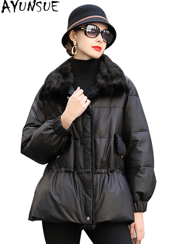 100% Genuine Leather Jacket Women Sheepskin Coat Female Winter Down Jackets Mink Fur Collar Fashion Mujer Chaqueta
100% Genuine Leather Jacket Women Sheepskin Coat Female Winter Down Jackets Mink Fur Collar Fashion Mujer Chaqueta