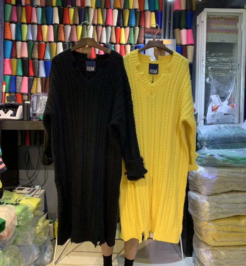 ZCSMLL solid color knitted dress V collar long sleeve korea fashion loose big size dresses for women 2021 winter spring
ZCSMLL solid color knitted dress V collar long sleeve korea fashion loose big size dresses for women 2021 winter spring