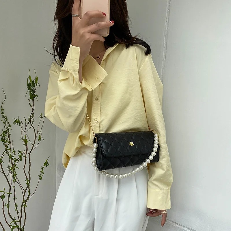 Mini French Stick Bag Korean Style New Fashion Quality PU Leather Women's Handbag Rhombic Pattern Chain Shoulder Messenger Bag
Mini French Stick Bag Korean Style New Fashion Quality PU Leather Women's Handbag Rhombic Pattern Chain Shoulder Messenger Bag