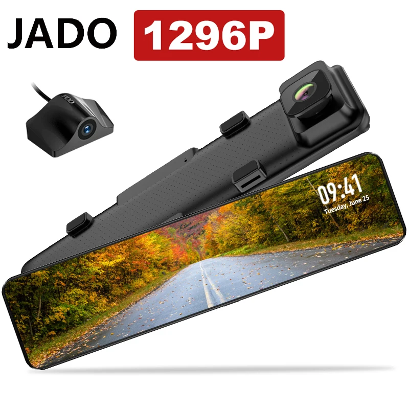 JADO T690 1080P линза дальнего света видео Регистраторы Dash Cam 12 дюймовый автомобильный