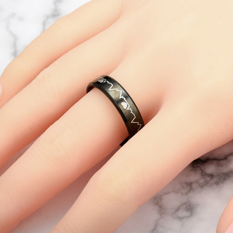 Trendy Titanium Steel Ring Unisex Personality Hot Selling ECG Couple Ring Fashion Jewelry Prom Party Decoration Gift Wholesale
Trendy Titanium Steel Ring Unisex Personality Hot Selling ECG Couple Ring Fashion Jewelry Prom Party Decoration Gift Wholesale