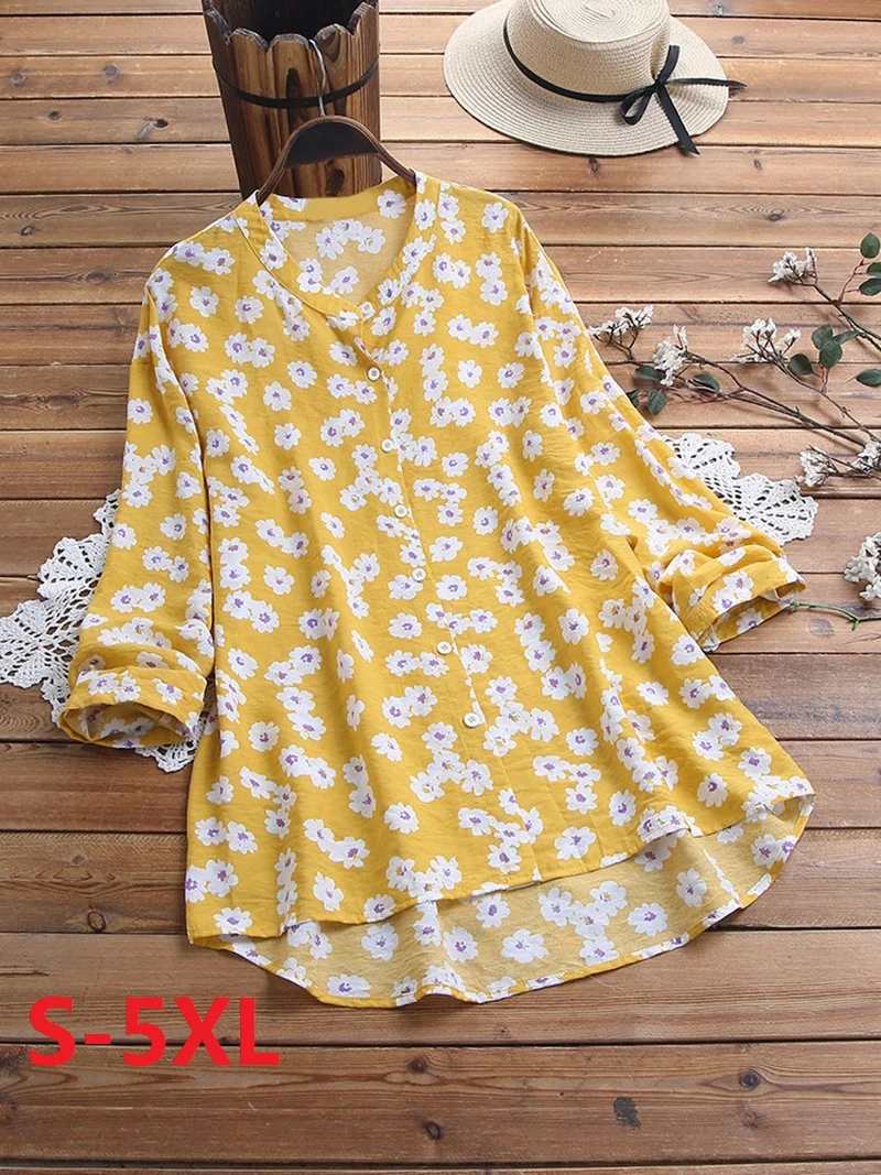 2021 Spring Fashion Women Vintage Floral Printed Stand Collar Single Breasted Long Sleeve Shirt V-Neck Loose Blouse Casual Tops
2021 Spring Fashion Women Vintage Floral Printed Stand Collar Single Breasted Long Sleeve Shirt V-Neck Loose Blouse Casual Tops