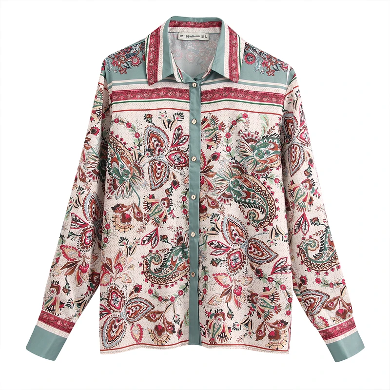 2020 New Print Women shirt Long sleeve Loose Office ladies Blouse Turn down collar Casual Buttons Female tops Spring YNZZU YT842
2020 New Print Women shirt Long sleeve Loose Office ladies Blouse Turn down collar Casual Buttons Female tops Spring YNZZU YT842